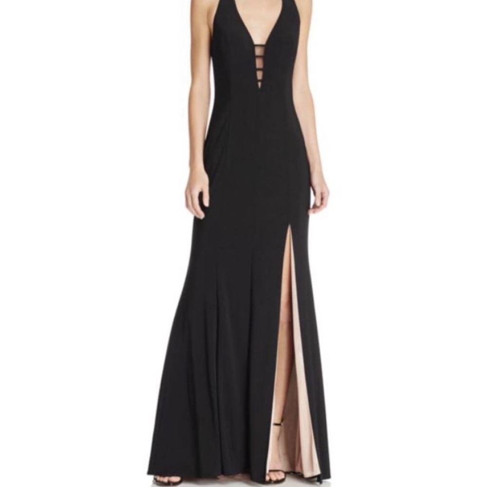 Aqua long black gown